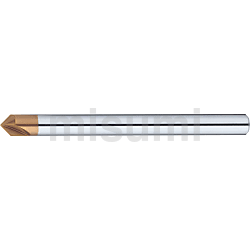 超硬合金立铣刀 TS涂层 倒角・V槽加工用 2刃/长柄型