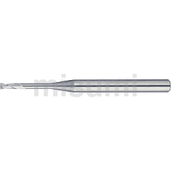 超硬合金立铣刀 铜电极加工用 CRN涂层 平头型 2刃/超短刃・长颈型