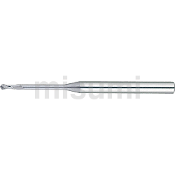 超硬合金立铣刀 铜电极加工用 CRN涂层 球头型 2刃/超短刃・长颈型