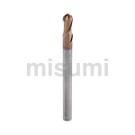 XCP涂层硬质合金球头型立铣刀　高硬度钢加工用・2刃／短刃型・标准刃长型