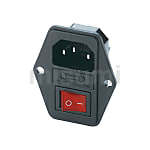 AC小型输入型插头(公) 面板安装型/带保险丝座及开关螺钉固定型(C14)