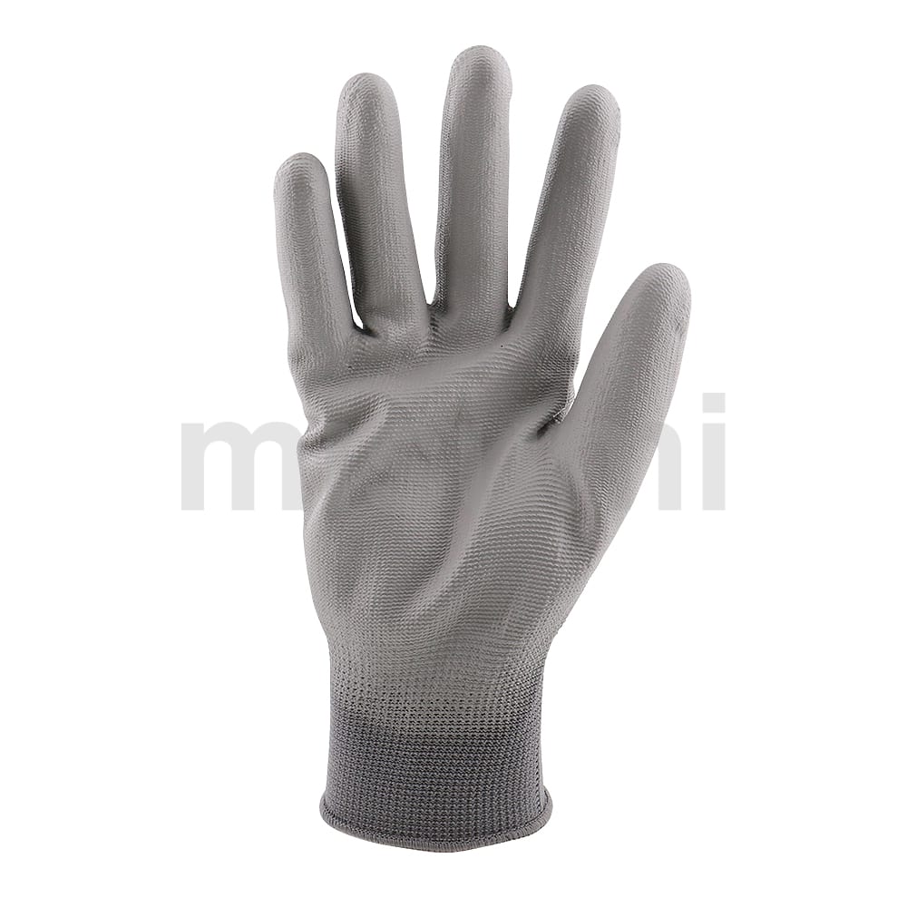 灰色pu掌面涂层手套
