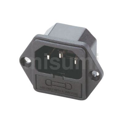 AC小型输入型插头(公) 面板安装型/带保险丝座螺钉固定型(C14)