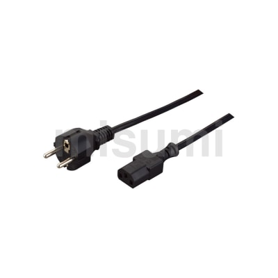 欧盟规格3芯2端带插头插口电源线 带直插(SE型插头+C13插口)