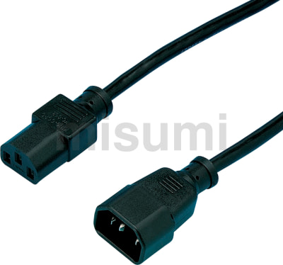 欧盟规格3芯2端带插头插口电源线 AC型/带直插(C14插头+C13插口)