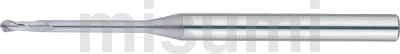 超硬合金立铣刀 铜电极加工用 CRN涂层 球头型 2刃/超短刃・长颈型