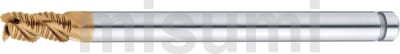 高速钢铣刀 AS涂层粉末高速钢粗加工型立铣刀 45°螺旋角/短刃・长柄・中心切削刃型